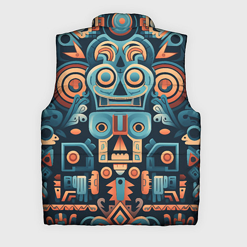 Мужской жилет Симметричный абстрактный паттерн в ацтекском стиле / 3D-Черный – фото 2