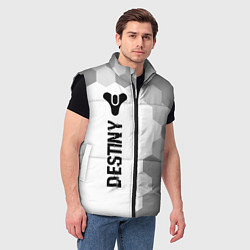 Мужской жилет Destiny glitch на светлом фоне по-вертикали, цвет: 3D-черный — фото 2