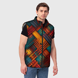Мужской жилет Разноцветная клетка в шотландском стиле, цвет: 3D-светло-серый — фото 2