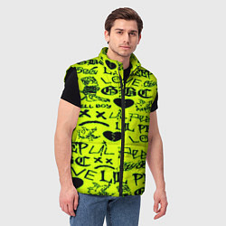 Мужской жилет Lil peep кислотный стиль, цвет: 3D-черный — фото 2