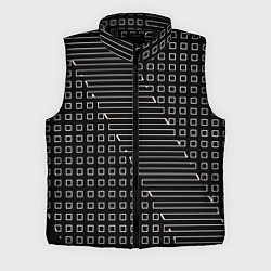Мужской жилет Чёрный абстрактный с квадратами, цвет: 3D-черный