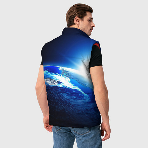 Мужской жилет Восход солнца в космосе / 3D-Красный – фото 4
