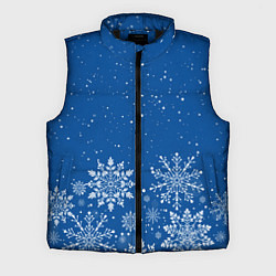 Мужской жилет Текстура снежинок на синем фоне, цвет: 3D-черный