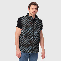 Мужской жилет Паттерн чешуя дракона, цвет: 3D-черный — фото 2