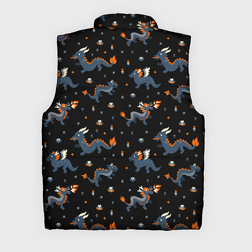 Мужской жилет Коллаж драконов / 3D-Черный – фото 2