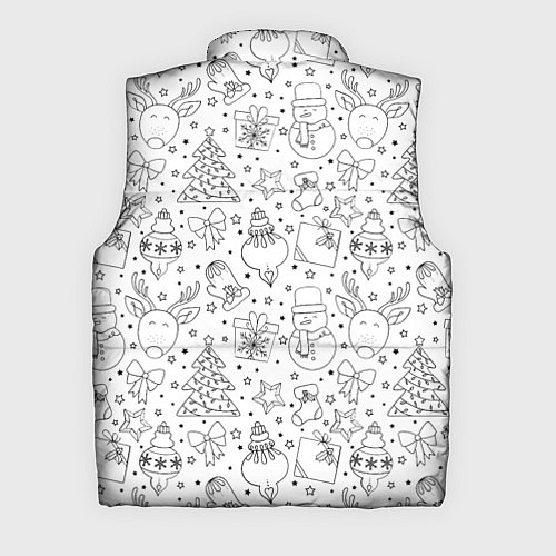 Мужской жилет Черно-белый новогодний патерн / 3D-Черный – фото 2