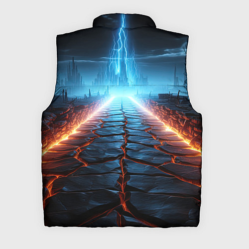 Мужской жилет Разломленная дорога / 3D-Светло-серый – фото 2