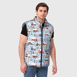 Мужской жилет Зимние зарисовки, цвет: 3D-светло-серый — фото 2