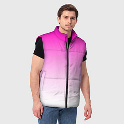 Мужской жилет Розово-белый градиент, цвет: 3D-черный — фото 2