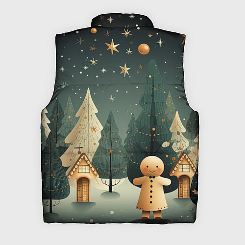 Мужской жилет Снежный городок с горками / 3D-Черный – фото 2