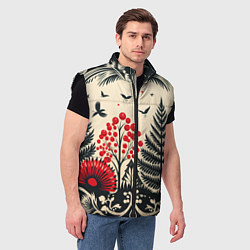 Мужской жилет Новогодние деревья и узоры, цвет: 3D-черный — фото 2
