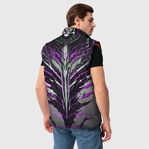 Мужской жилет Киберпанк доспех фиолетовый / 3D-Красный – фото 4