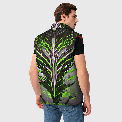 Мужской жилет Киберпанк доспех зелёный / 3D-Красный – фото 4
