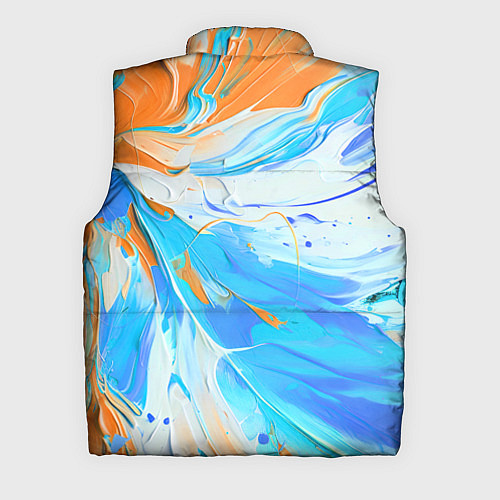 Мужской жилет Голубая и оранжевая краска / 3D-Красный – фото 2