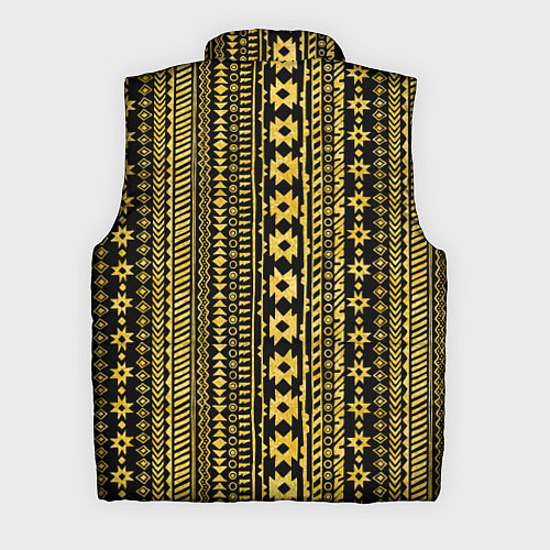 Мужской жилет Африканские узоры жёлтый на чёрном / 3D-Черный – фото 2
