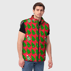 Мужской жилет Рождественские ёлки, цвет: 3D-светло-серый — фото 2