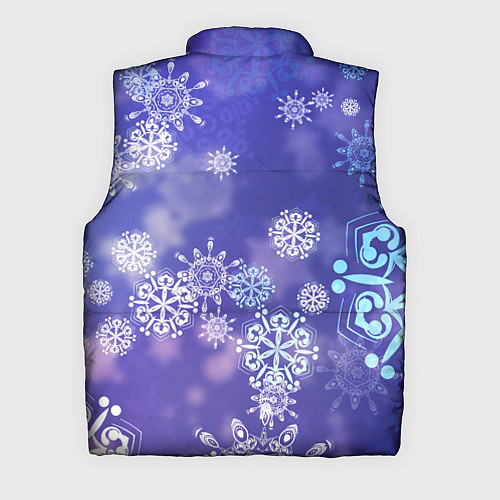 Мужской жилет Крупные снежинки на фиолетовом / 3D-Черный – фото 2