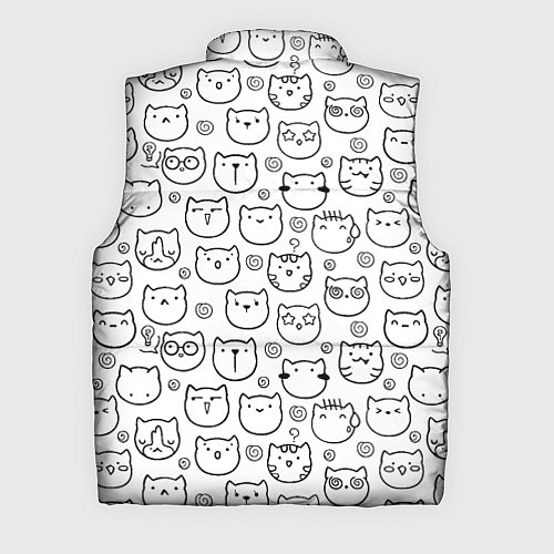 Мужской жилет Коты дудл мордашки / 3D-Светло-серый – фото 2