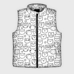 Мужской жилет Коты дудл мордашки, цвет: 3D-светло-серый