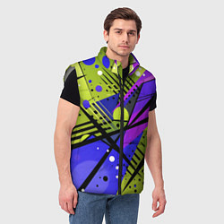 Мужской жилет Хаотичная абстракция поп-арт, цвет: 3D-светло-серый — фото 2