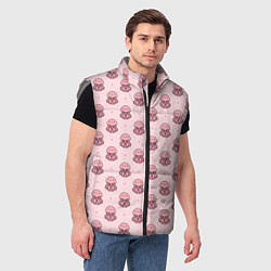 Мужской жилет Розовая медуза, цвет: 3D-светло-серый — фото 2