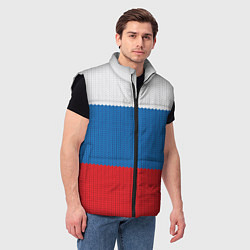Мужской жилет Вязаный российский флаг, цвет: 3D-черный — фото 2