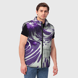 Мужской жилет Бело-фиолетовая краска, цвет: 3D-светло-серый — фото 2