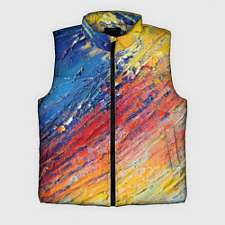 Мужской жилет Смешение масляных красок синий жёлтый красный живо, цвет: 3D-светло-серый