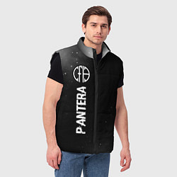 Мужской жилет Pantera glitch на темном фоне по-вертикали, цвет: 3D-черный — фото 2