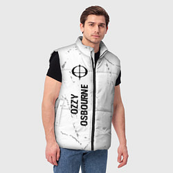 Мужской жилет Ozzy Osbourne glitch на светлом фоне по-вертикали, цвет: 3D-черный — фото 2