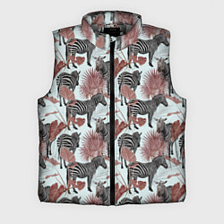 Мужской жилет Зебры в пальмах