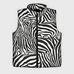 Мужской жилет Шкура зебры черно - белая графика, цвет: 3D-черный