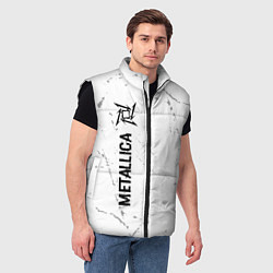 Мужской жилет Metallica glitch на светлом фоне по-вертикали, цвет: 3D-черный — фото 2