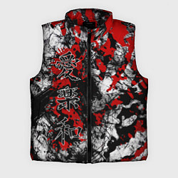 Мужской жилет Японский стиль иероглифы, цвет: 3D-черный