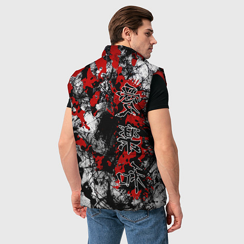 Мужской жилет Японский стиль иероглифы / 3D-Красный – фото 4