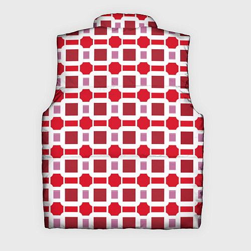 Мужской жилет Красные кирпичики и белые полосы / 3D-Черный – фото 2