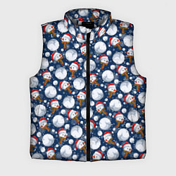Мужской жилет Весёлые снеговики - паттерн