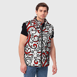 Мужской жилет Красный кружевной узор, цвет: 3D-черный — фото 2
