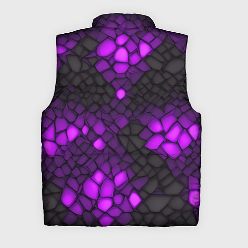Мужской жилет Фиолетовый трескающийся камень / 3D-Светло-серый – фото 2