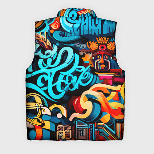 Мужской жилет Abstract graffiti - ai art / 3D-Красный – фото 2