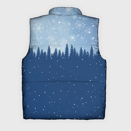 Мужской жилет Дракон в зимнем лесу / 3D-Черный – фото 2