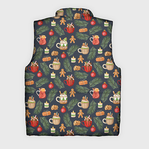 Мужской жилет Новогодние напитки / 3D-Светло-серый – фото 2