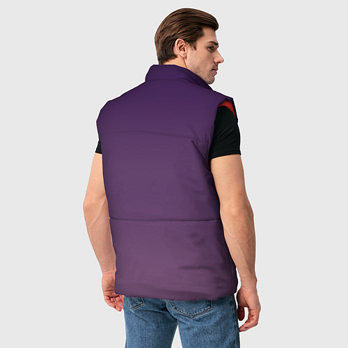 Мужской жилет Фиолетовая косуха лича с черепами / 3D-Красный – фото 4