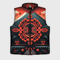 Мужской жилет Рисунок в стиле американских индейцев, цвет: 3D-черный