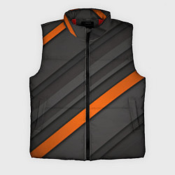 Мужской жилет Оранжевая полоса на сером фоне, цвет: 3D-красный
