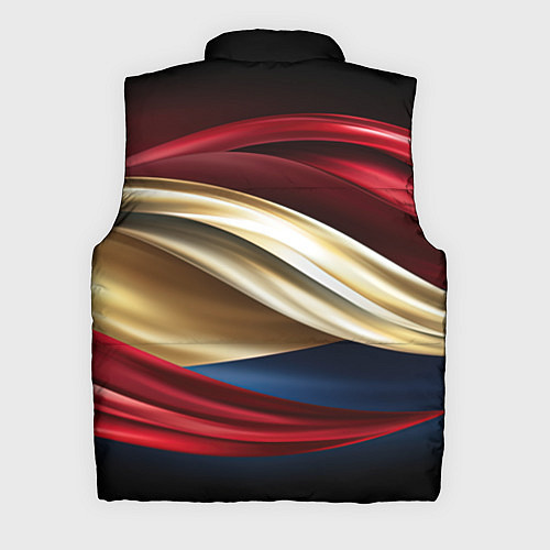 Мужской жилет Золотые и красные волны абстракции / 3D-Красный – фото 2