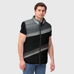 Мужской жилет Black grey abstract, цвет: 3D-черный — фото 2
