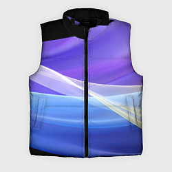 Мужской жилет Фиолетовая и голубая абстракция, цвет: 3D-черный