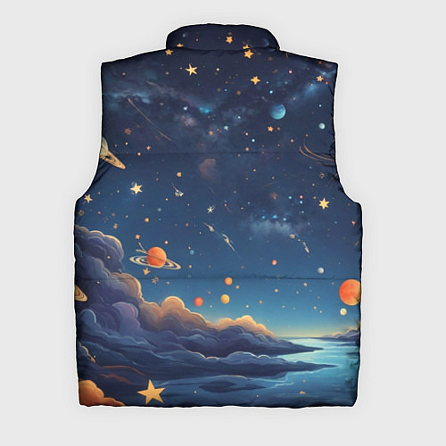 Мужской жилет Нарисованный космос / 3D-Черный – фото 2