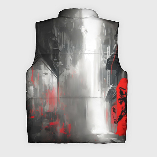 Мужской жилет Киборг с красным забралом / 3D-Черный – фото 2